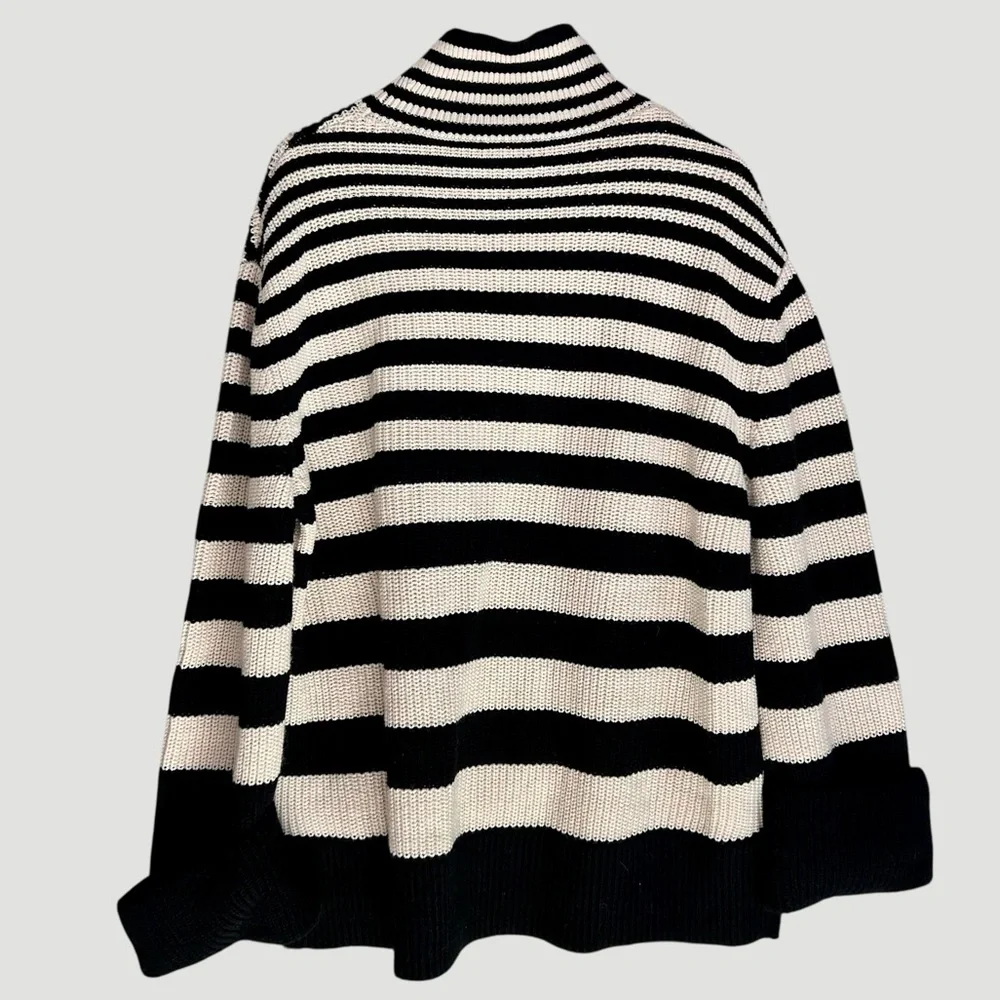 & Other Stories Stockholm Atelier Wool Blend Striped Turtleneck Sweater Sz Large - Picture 3 of 9